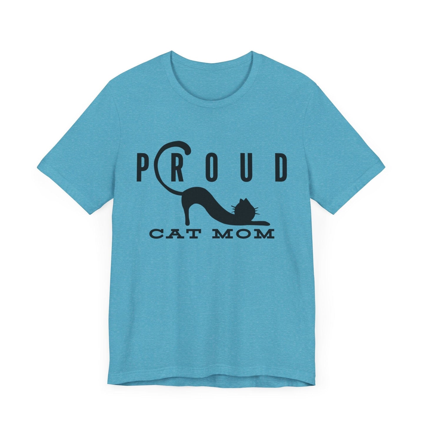 Proud Cat Mom Tee T-Shirt Heather Aqua / S