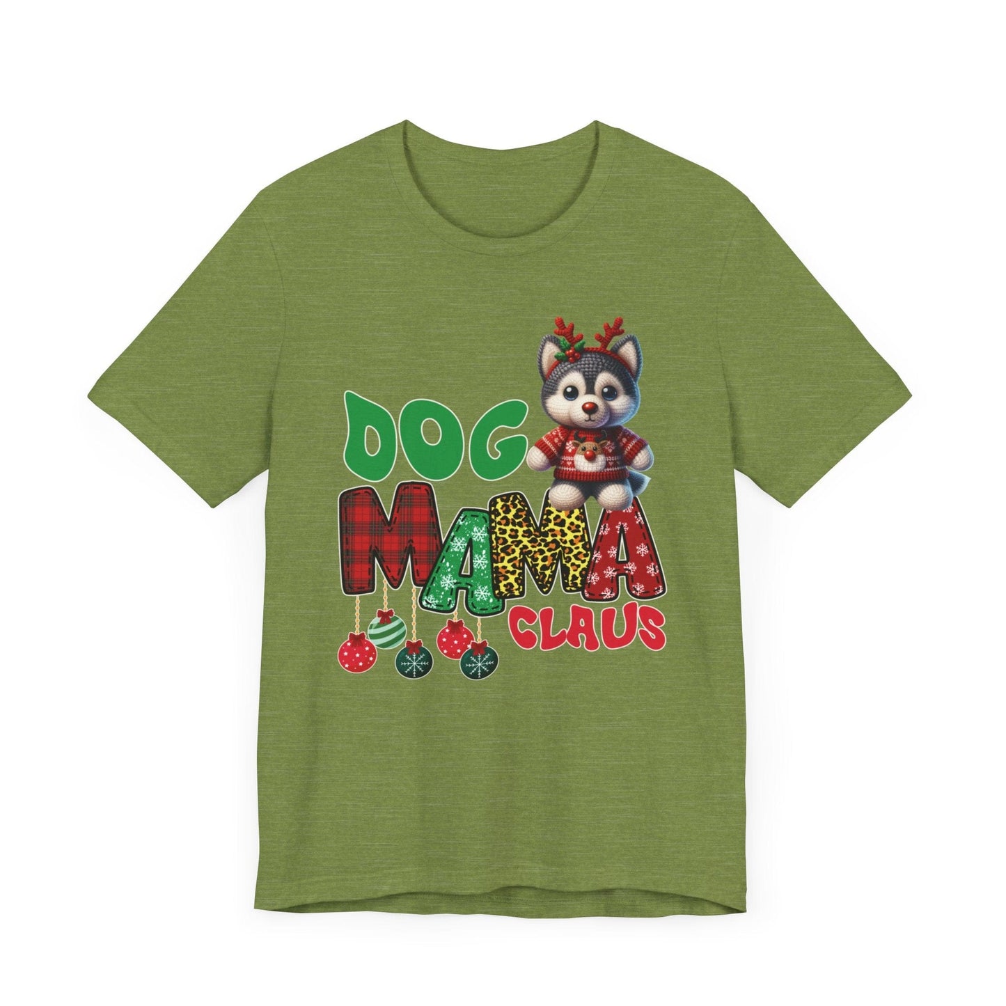 Husky Mama Claus T-Shirt T-Shirt Heather Green / S