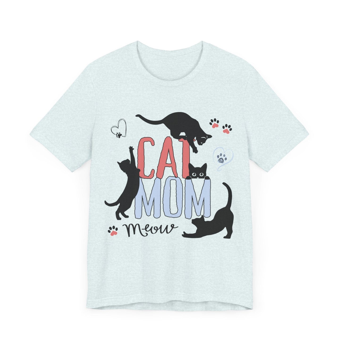 Silly Cats Mom Funny Tee T-Shirt Heather Ice Blue / S