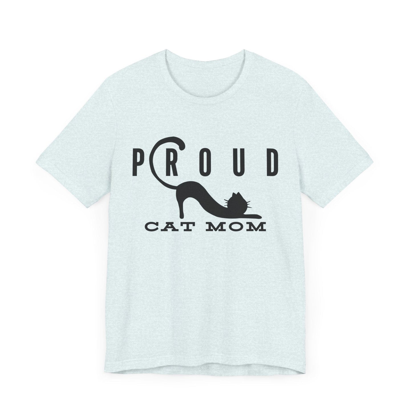 Proud Cat Mom Tee T-Shirt Heather Ice Blue / S