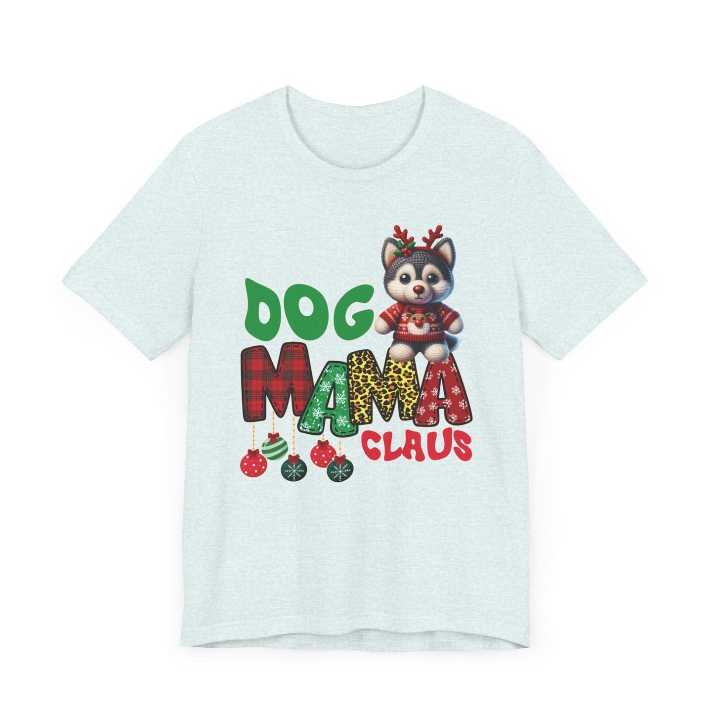 Husky Mama Claus T-Shirt T-Shirt Heather Ice Blue / S