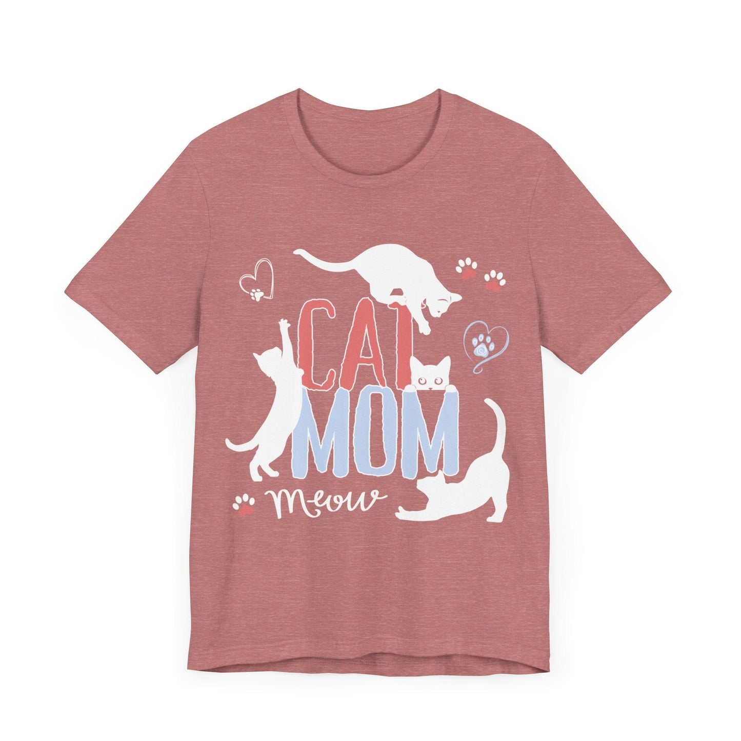 Silly Cats Mom Funny Tee T-Shirt Heather Mauve / S