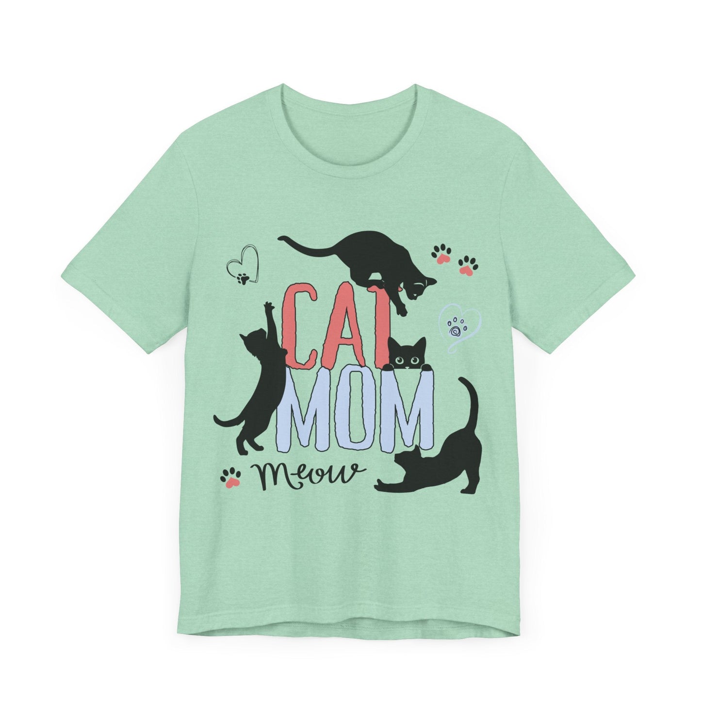 Silly Cats Mom Funny Tee T-Shirt Heather Mint / S