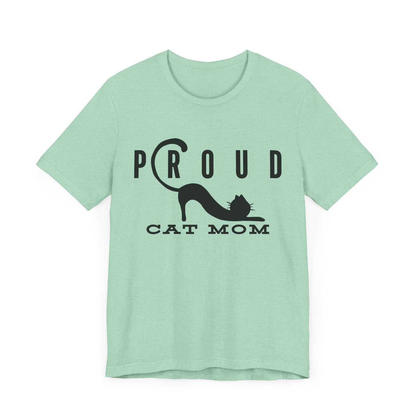 Proud Cat Mom Tee T-Shirt Heather Mint / S
