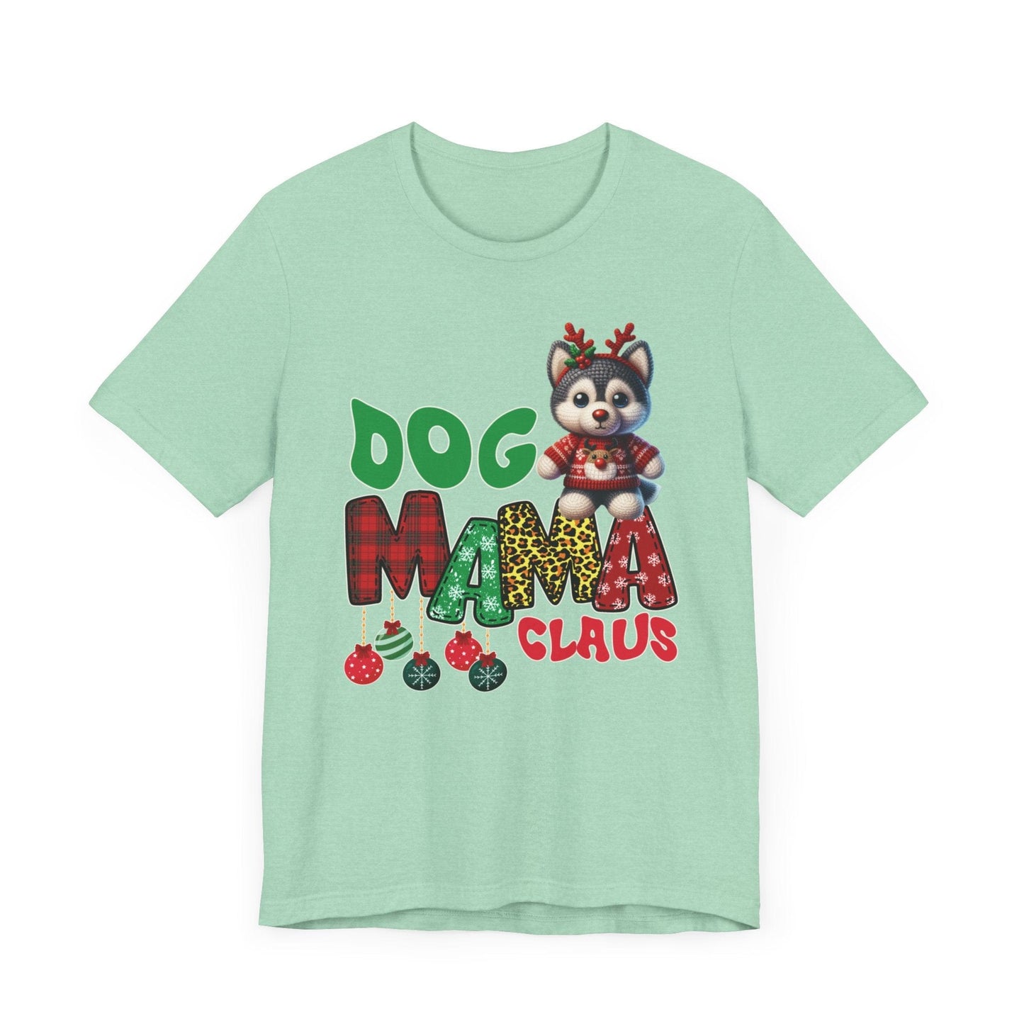 Husky Mama Claus T-Shirt T-Shirt Heather Mint / S