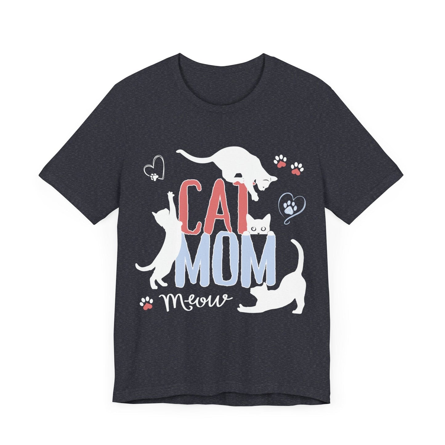 Silly Cats Mom Funny Tee T-Shirt Heather Navy / S
