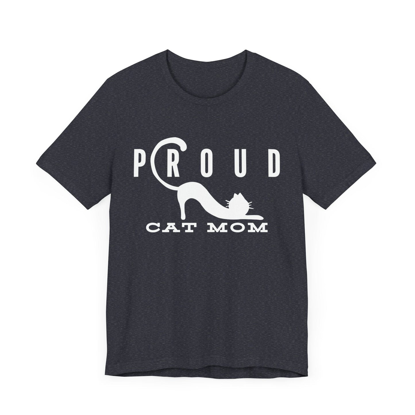 Proud Cat Mom Tee T-Shirt Heather Navy / S