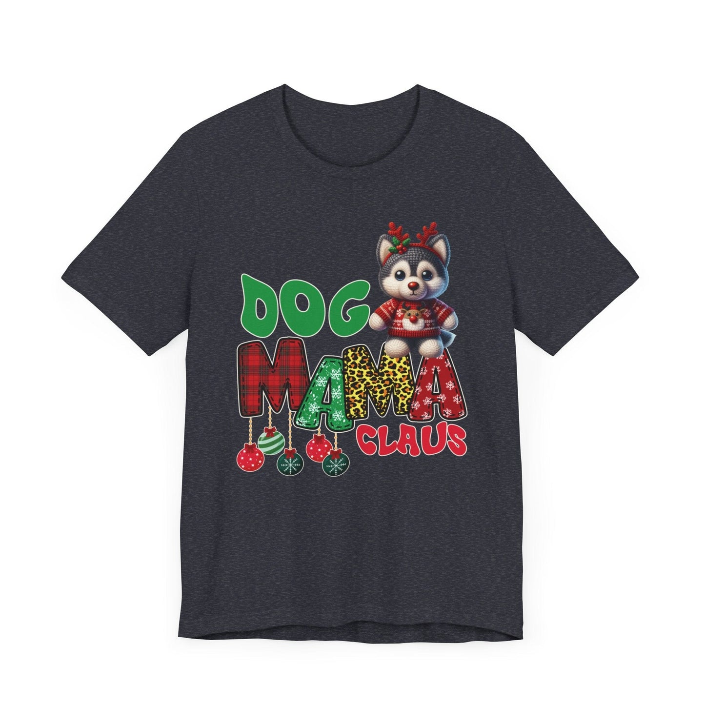 Husky Mama Claus T-Shirt T-Shirt Heather Navy / S