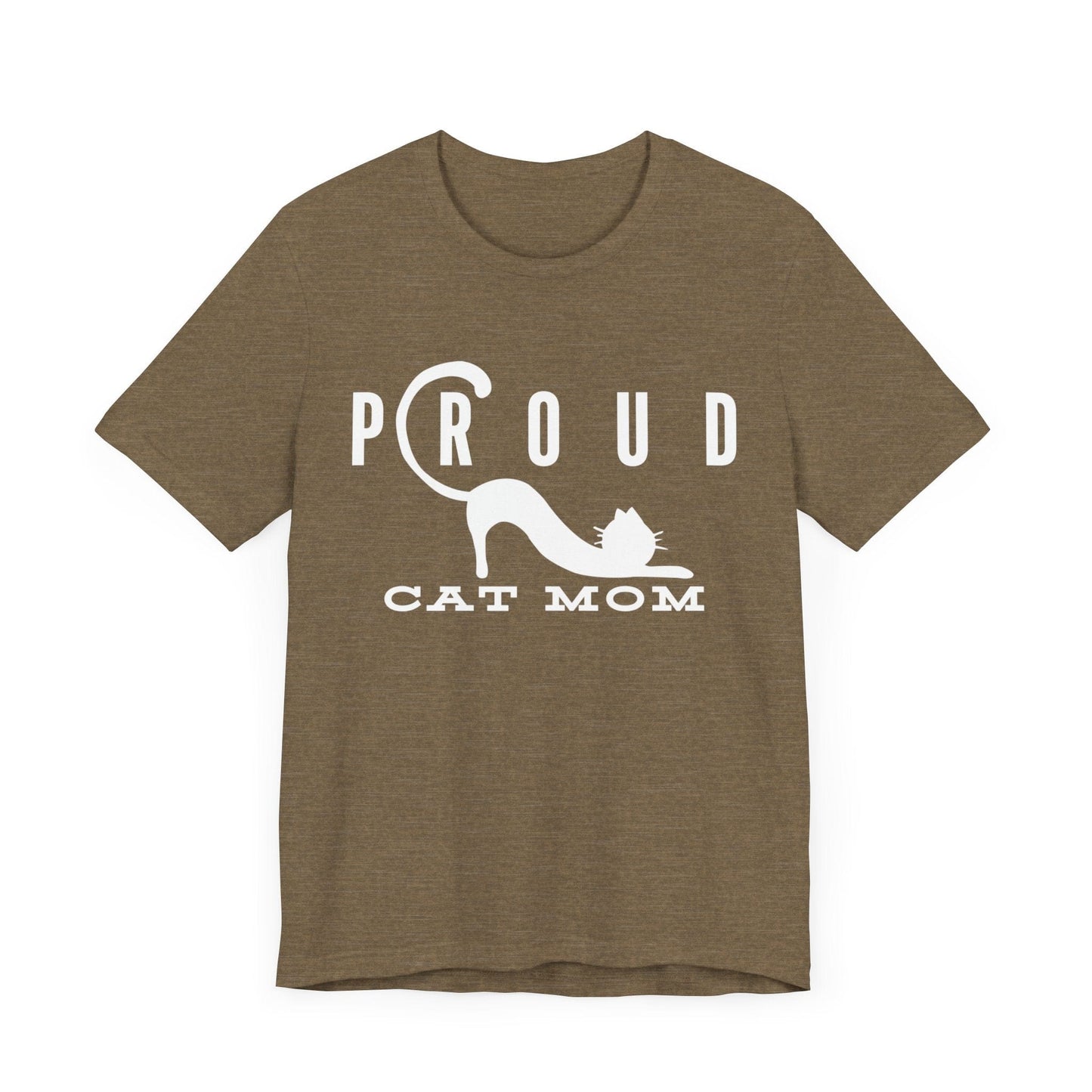 Proud Cat Mom Tee T-Shirt Heather Olive / S
