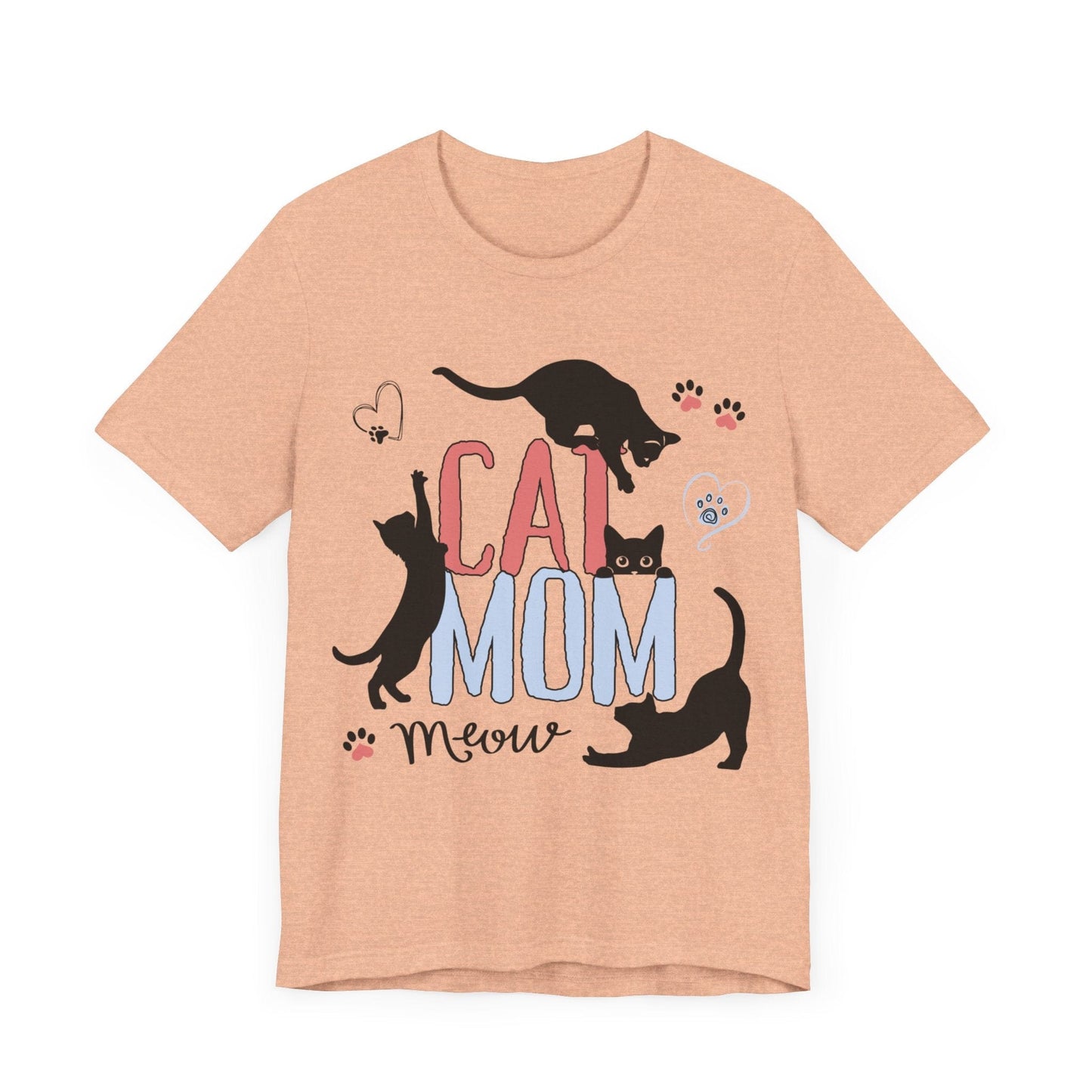 Silly Cats Mom Funny Tee T-Shirt Heather Peach / S