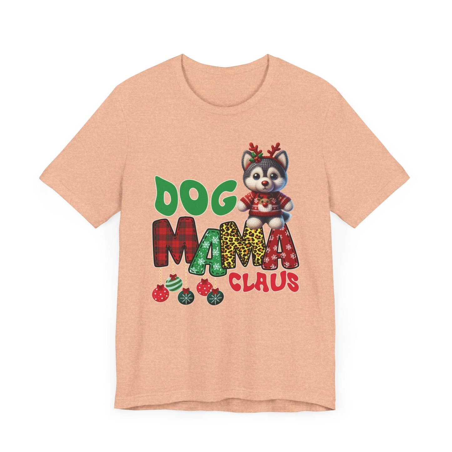 Husky Mama Claus T-Shirt T-Shirt Heather Peach / S