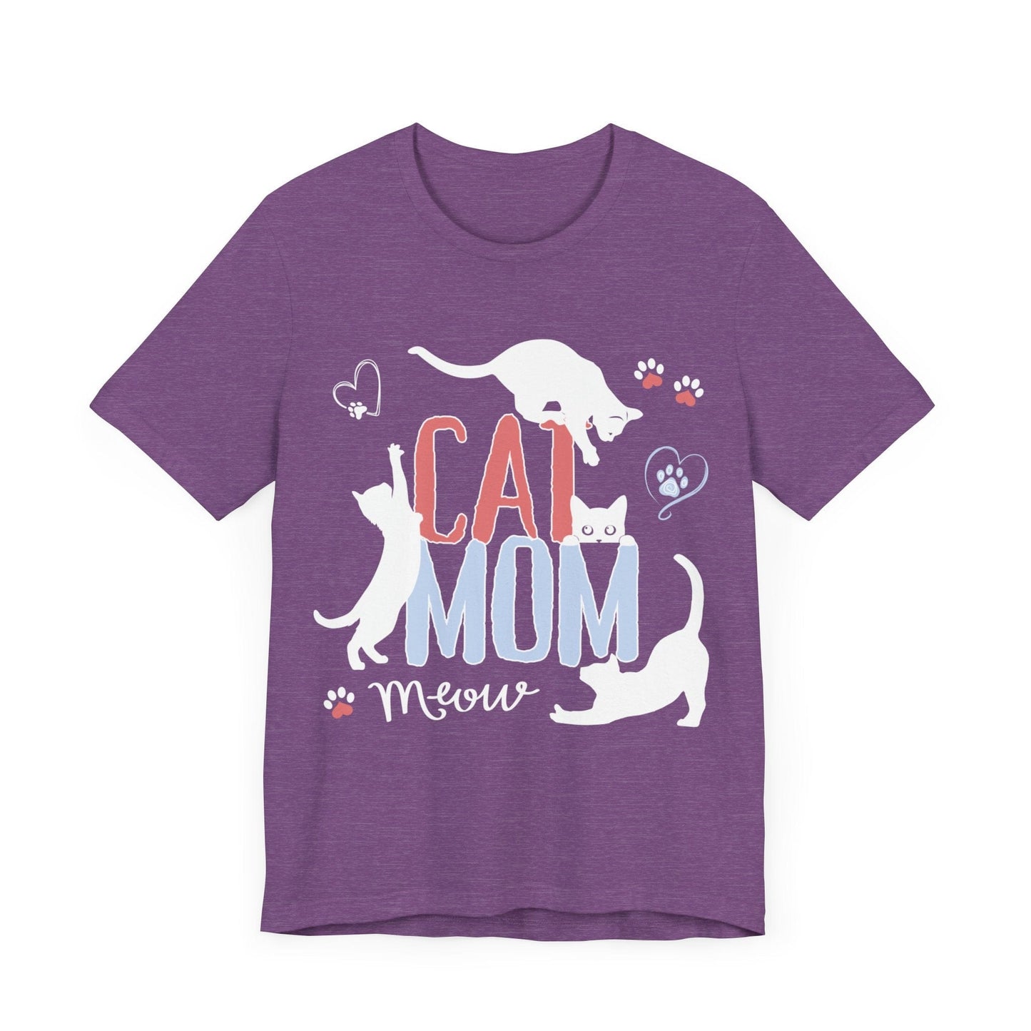 Silly Cats Mom Funny Tee T-Shirt Heather Team Purple / S