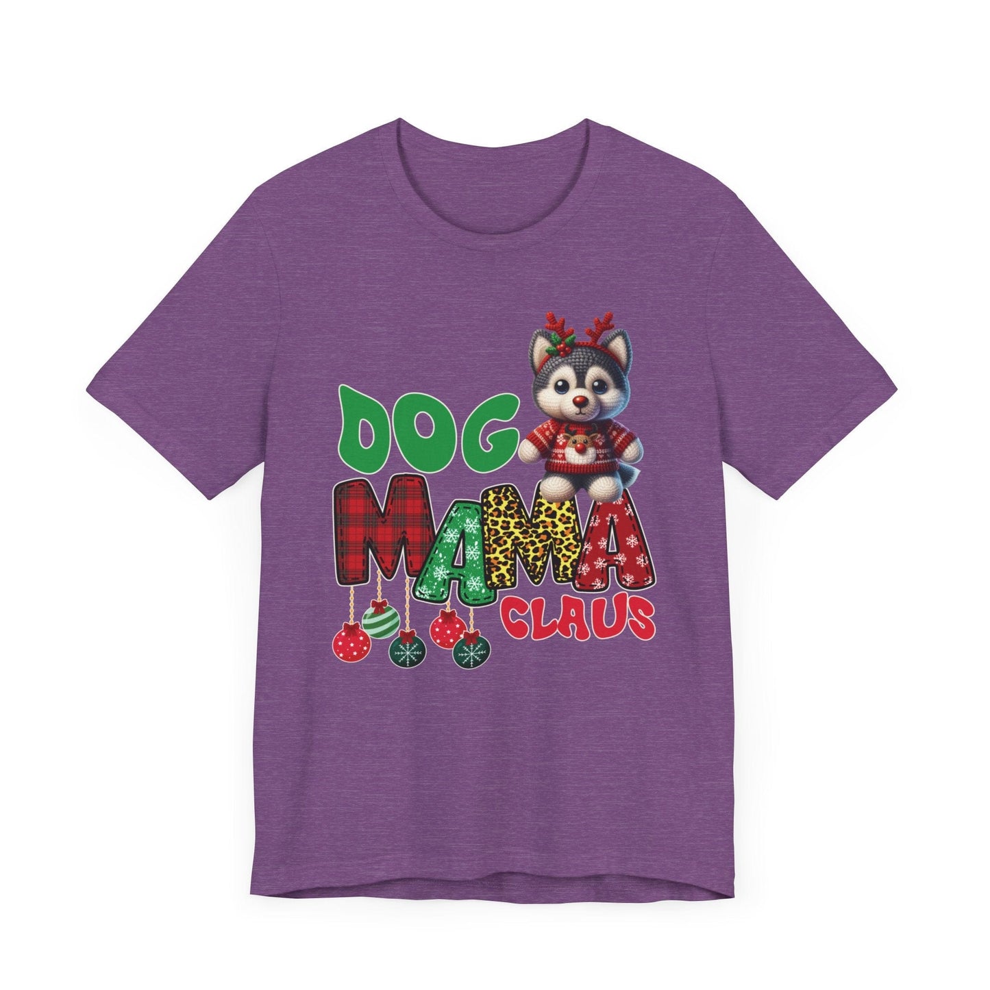Husky Mama Claus T-Shirt T-Shirt Heather Team Purple / S