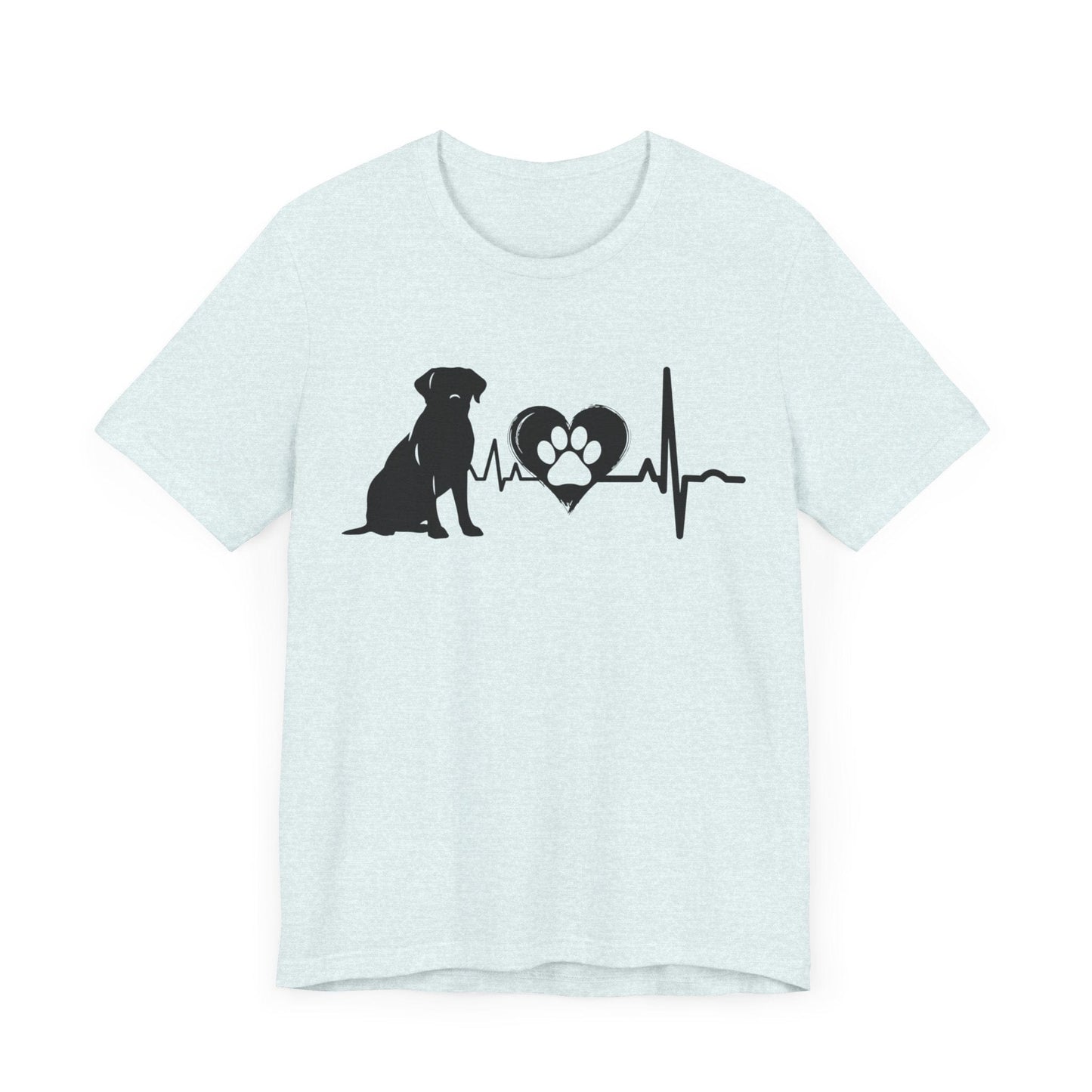 Labrador Love Outline Graphic Tee T-Shirt Heather Ice Blue / S
