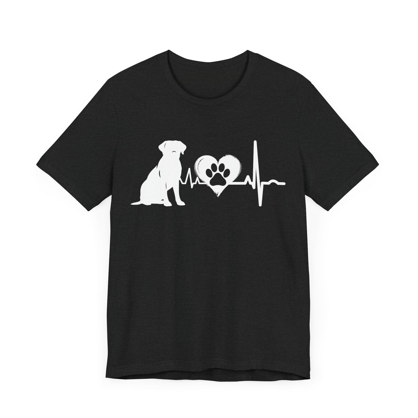 Labrador Love Outline Graphic Tee T-Shirt Solid Black Blend / S