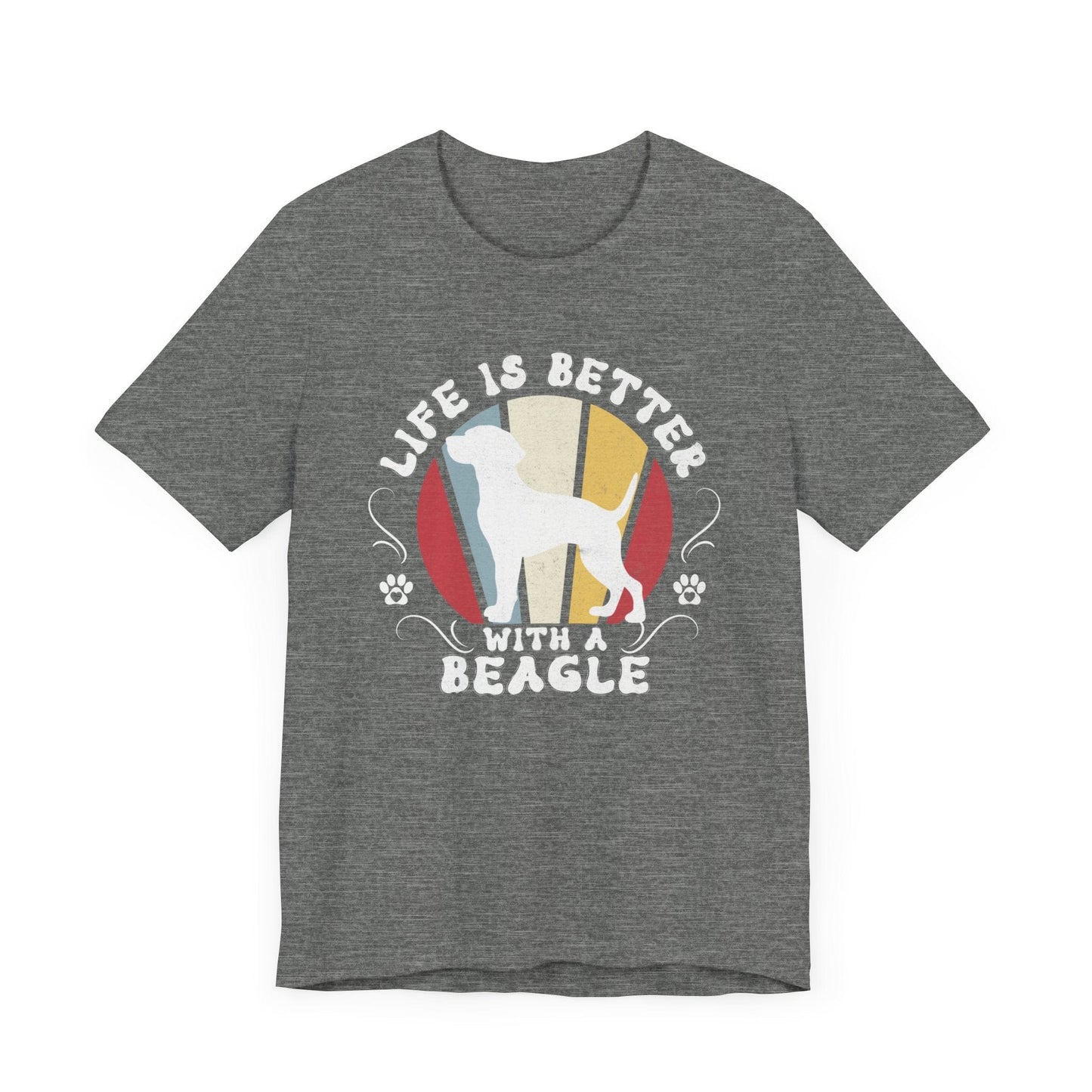 Life is Better With a Beagle Dog Jersey Tee T-Shirt Deep Heather / S