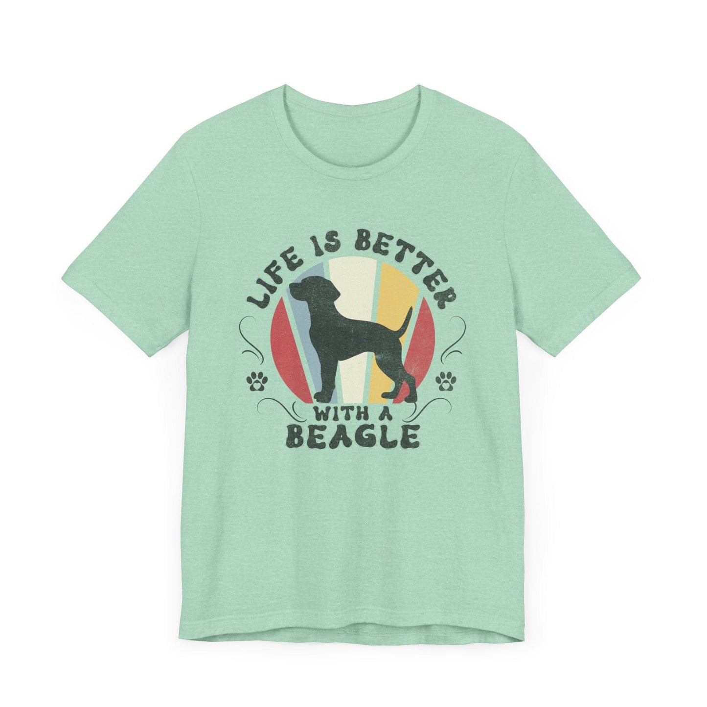 Life is Better With a Beagle Dog Jersey Tee T-Shirt Heather Mint / S