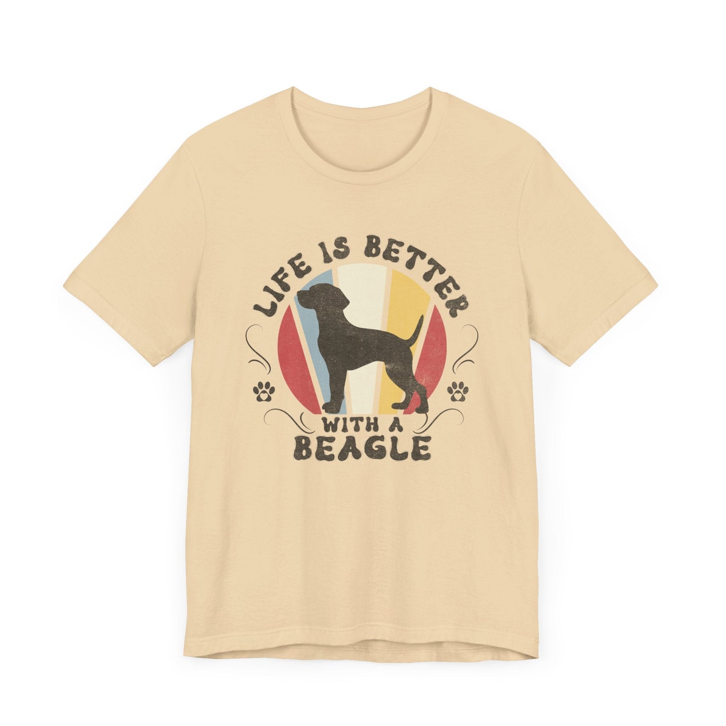 Life is Better With a Beagle Dog Jersey Tee T-Shirt Soft Cream / S