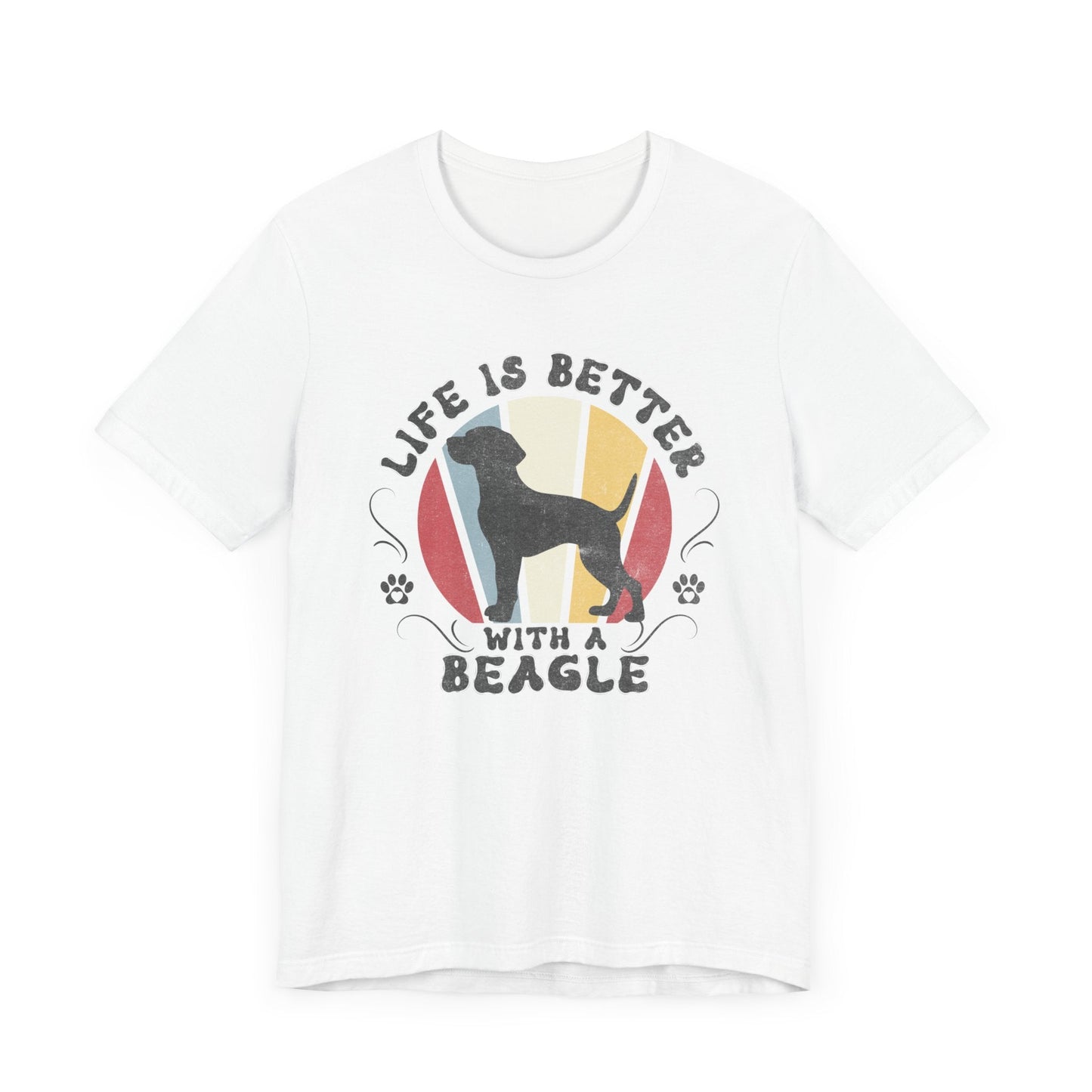 Life is Better With a Beagle Dog Jersey Tee T-Shirt White / S