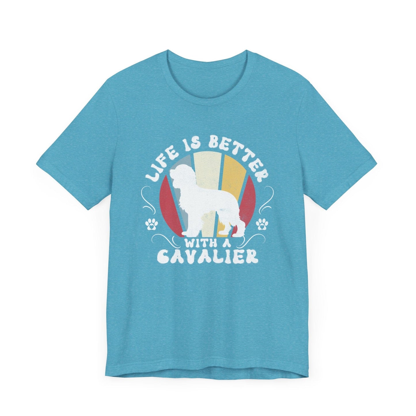 Life is Better With a Cavalier Jersey Tee T-Shirt Heather Aqua / S