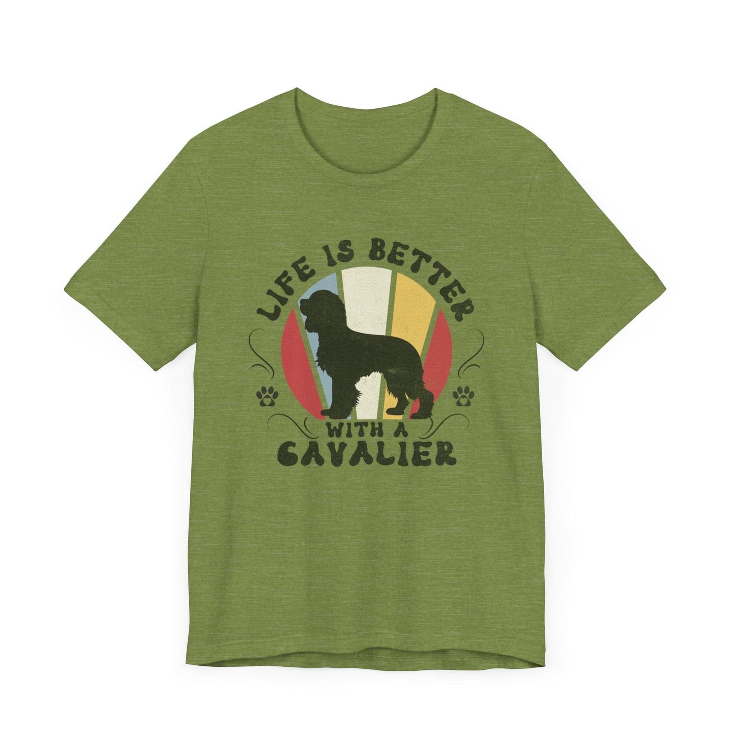 Life is Better With a Cavalier Jersey Tee T-Shirt Heather Green / S