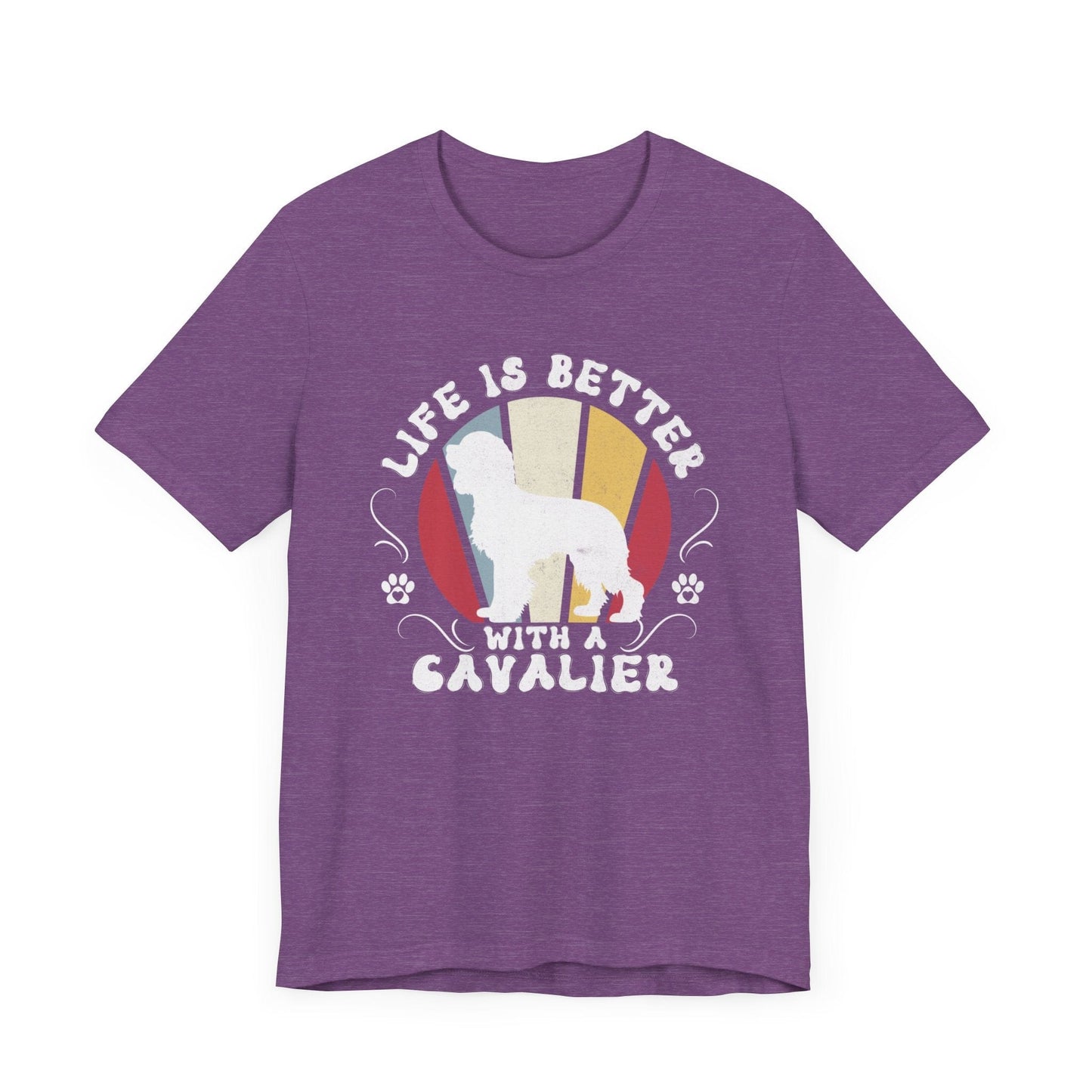 Life is Better With a Cavalier Jersey Tee T-Shirt Heather Team Purple / S