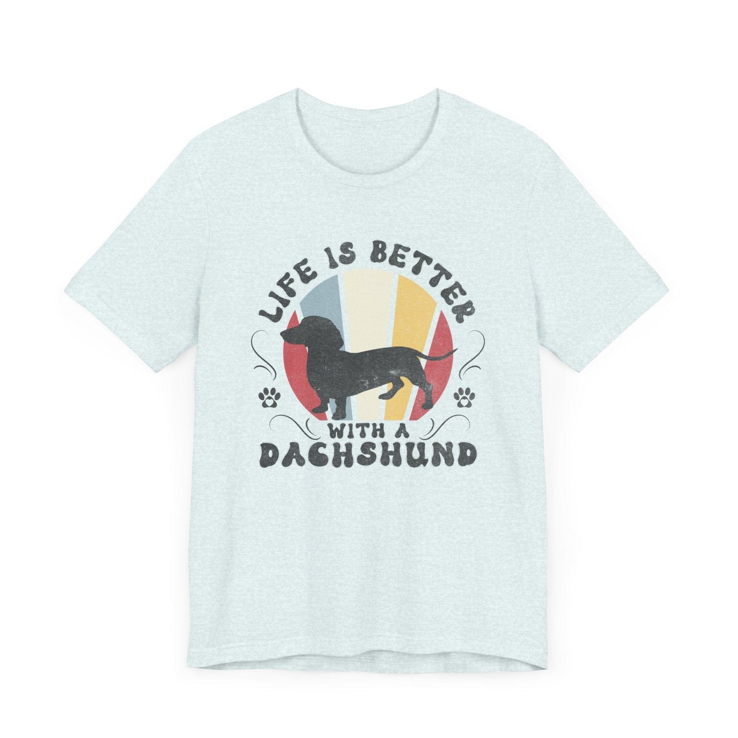 Life is Better With a Dachshund Jersey Tee T-Shirt Heather Ice Blue / S