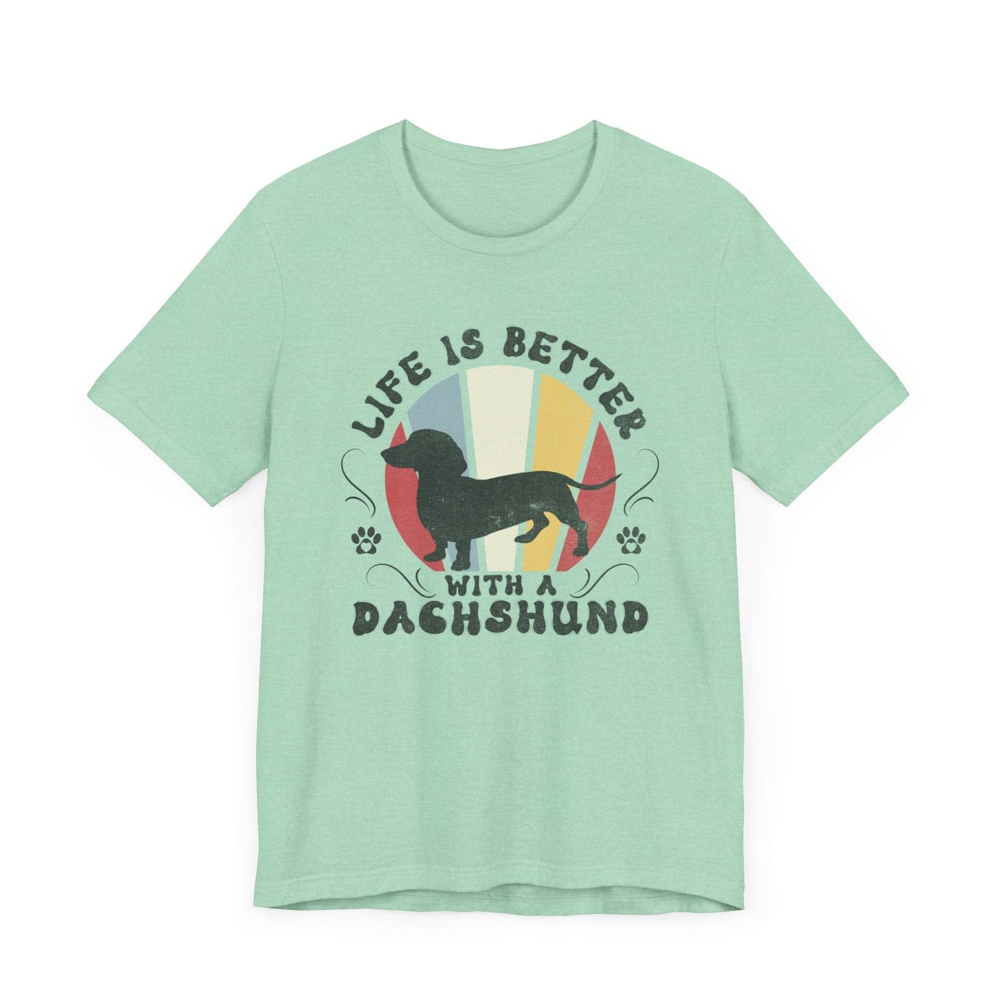 Life is Better With a Dachshund Jersey Tee T-Shirt Heather Mint / S