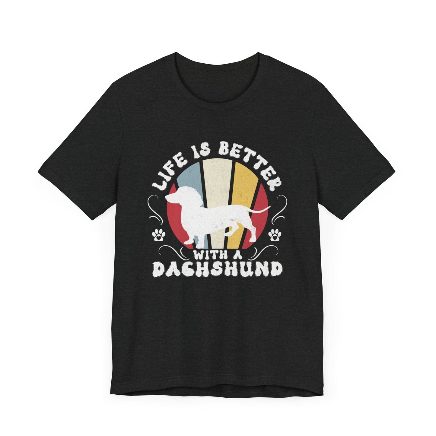 Life is Better With a Dachshund Jersey Tee T-Shirt Solid Black Blend / S