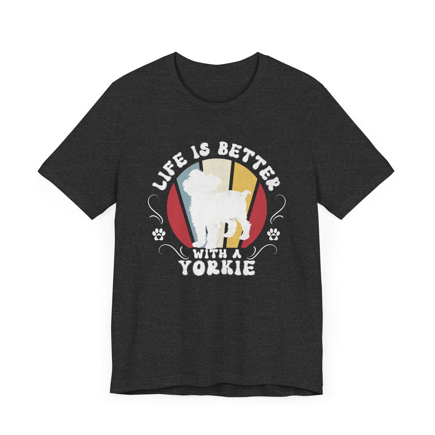 Life is Better With a Yorkshire Terrier Jersey Tee T-Shirt Dark Grey Heather / S