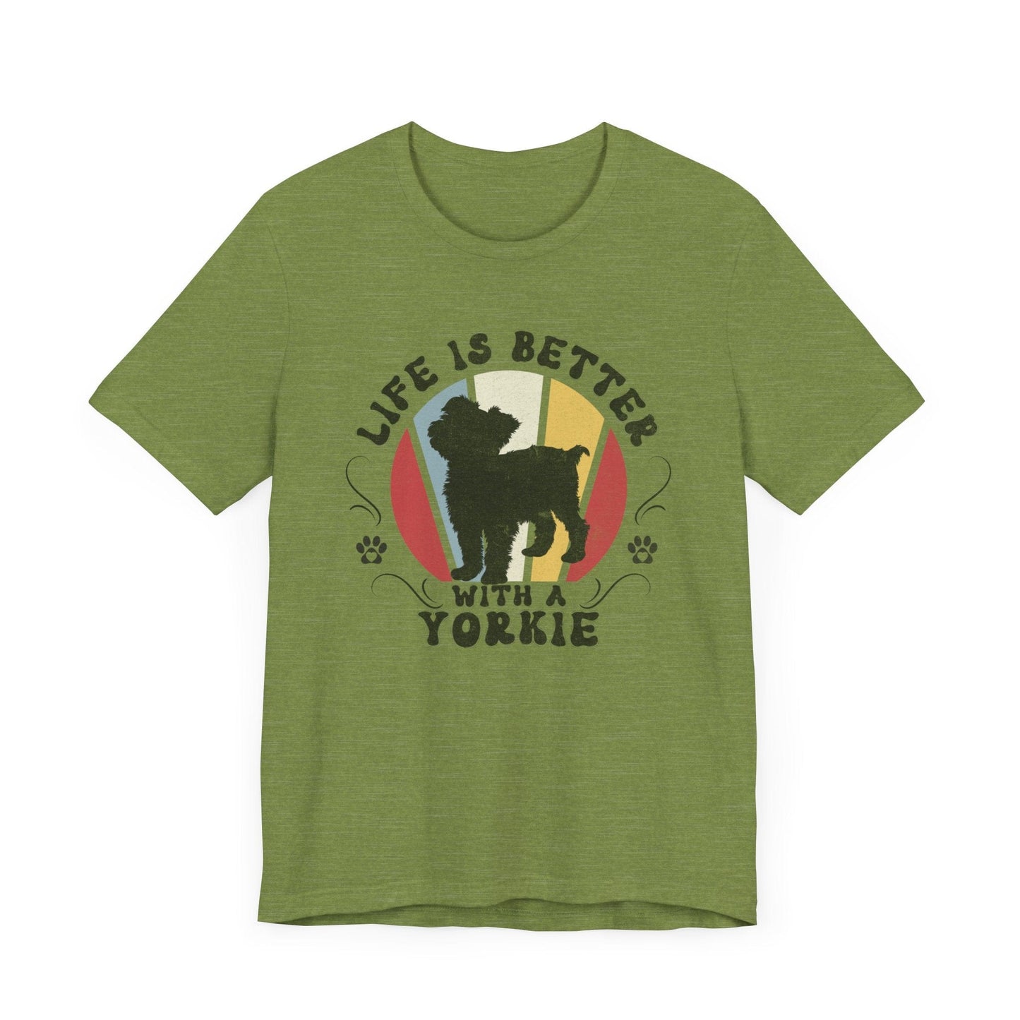Life is Better With a Yorkshire Terrier Jersey Tee T-Shirt Heather Green / S