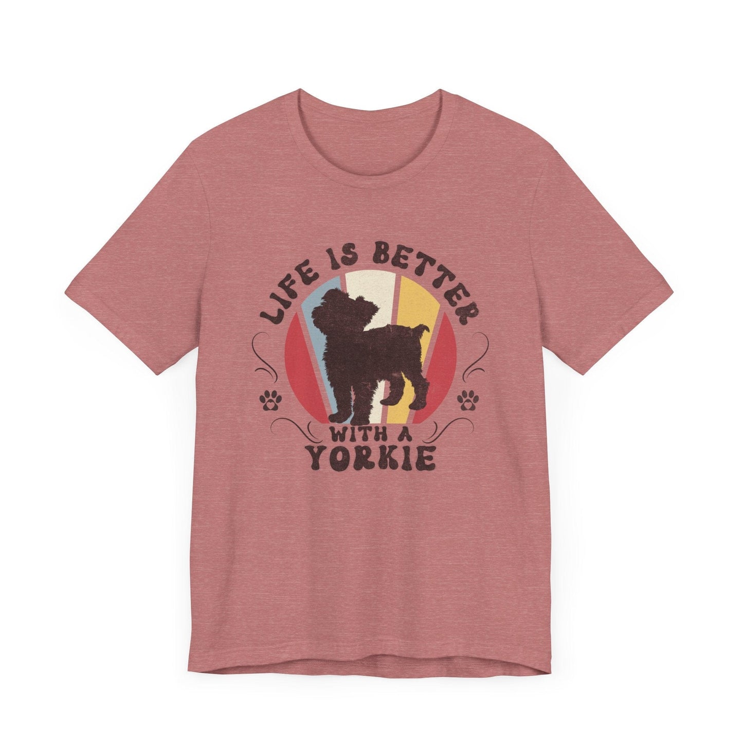 Life is Better With a Yorkshire Terrier Jersey Tee T-Shirt Heather Mauve / S