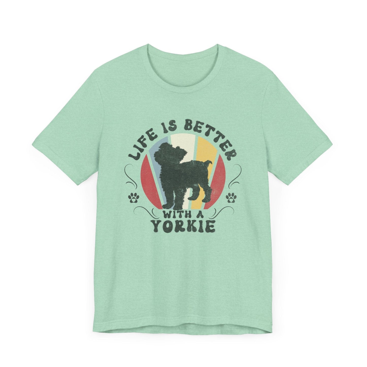 Life is Better With a Yorkshire Terrier Jersey Tee T-Shirt Heather Mint / S