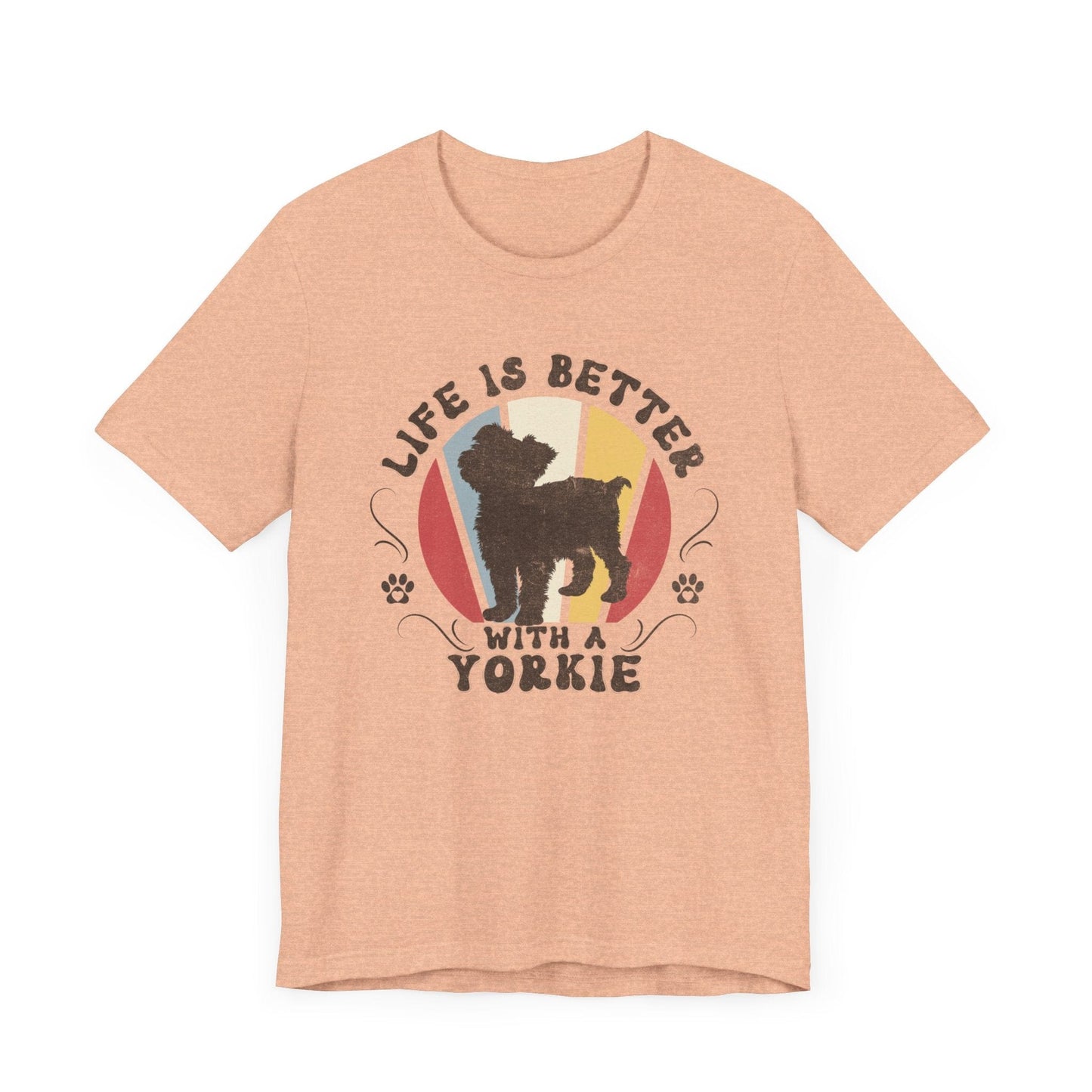 Life is Better With a Yorkshire Terrier Jersey Tee T-Shirt Heather Peach / S