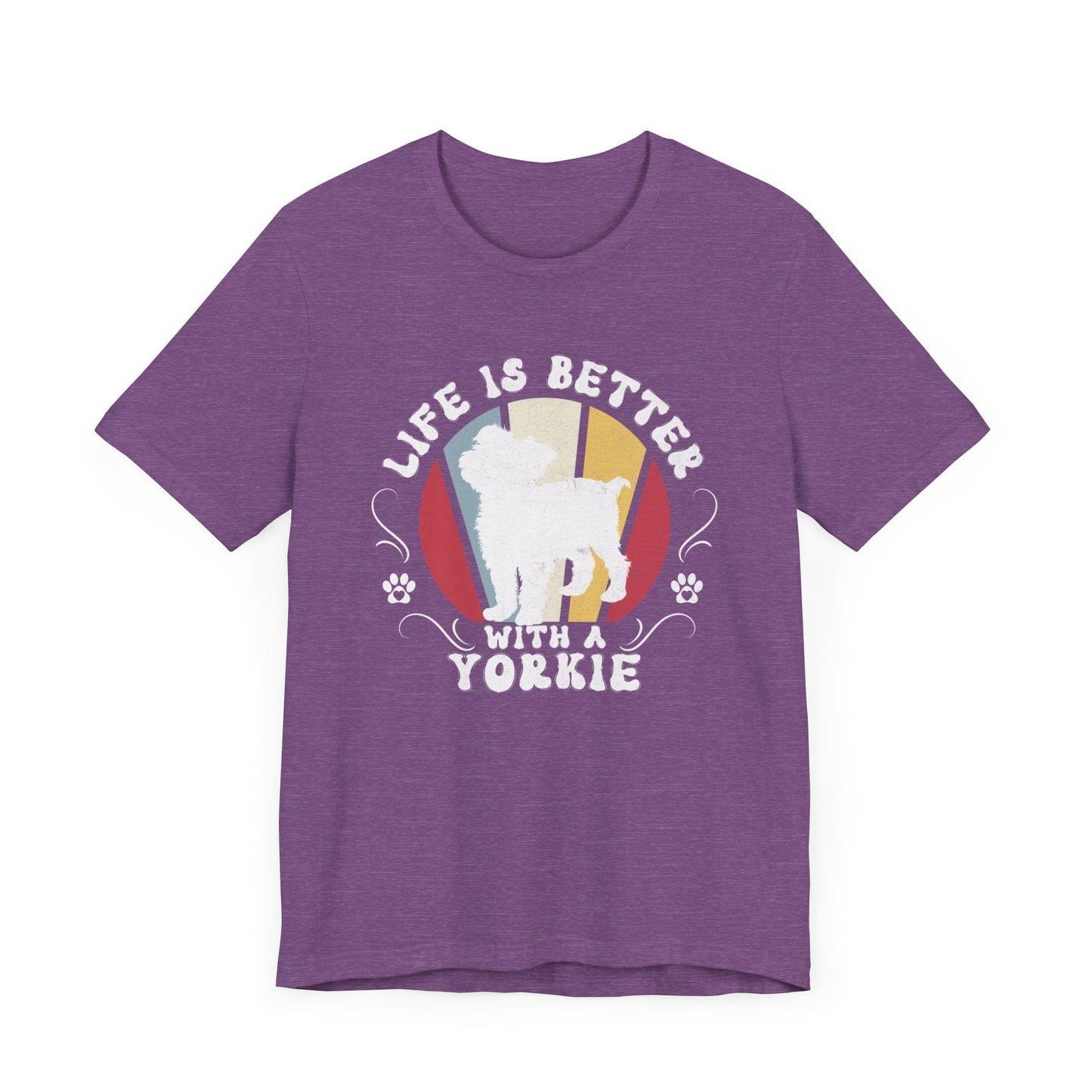 Life is Better With a Yorkshire Terrier Jersey Tee T-Shirt Heather Team Purple / S