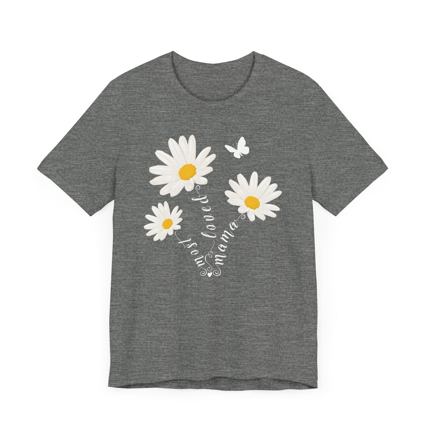 Most Loved Mama Daisy Jersey Short Sleeve Tee T-Shirt Deep Heather / S