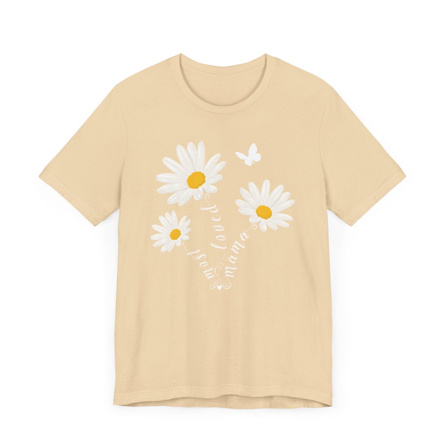 Most Loved Mama Daisy Jersey Short Sleeve Tee T-Shirt Soft Cream / S