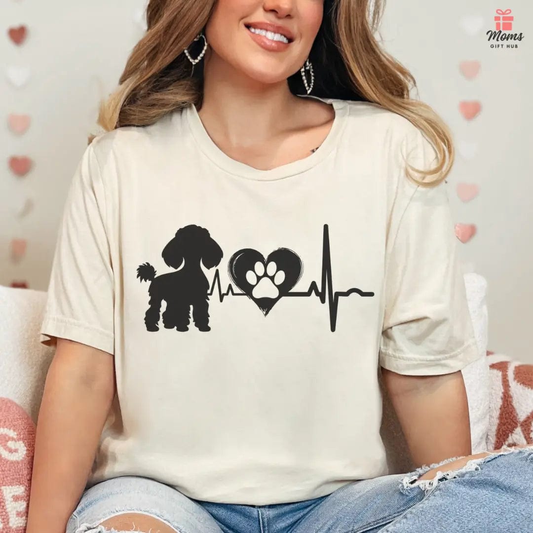 Poodle Love Outline Graphic Tee T-Shirt