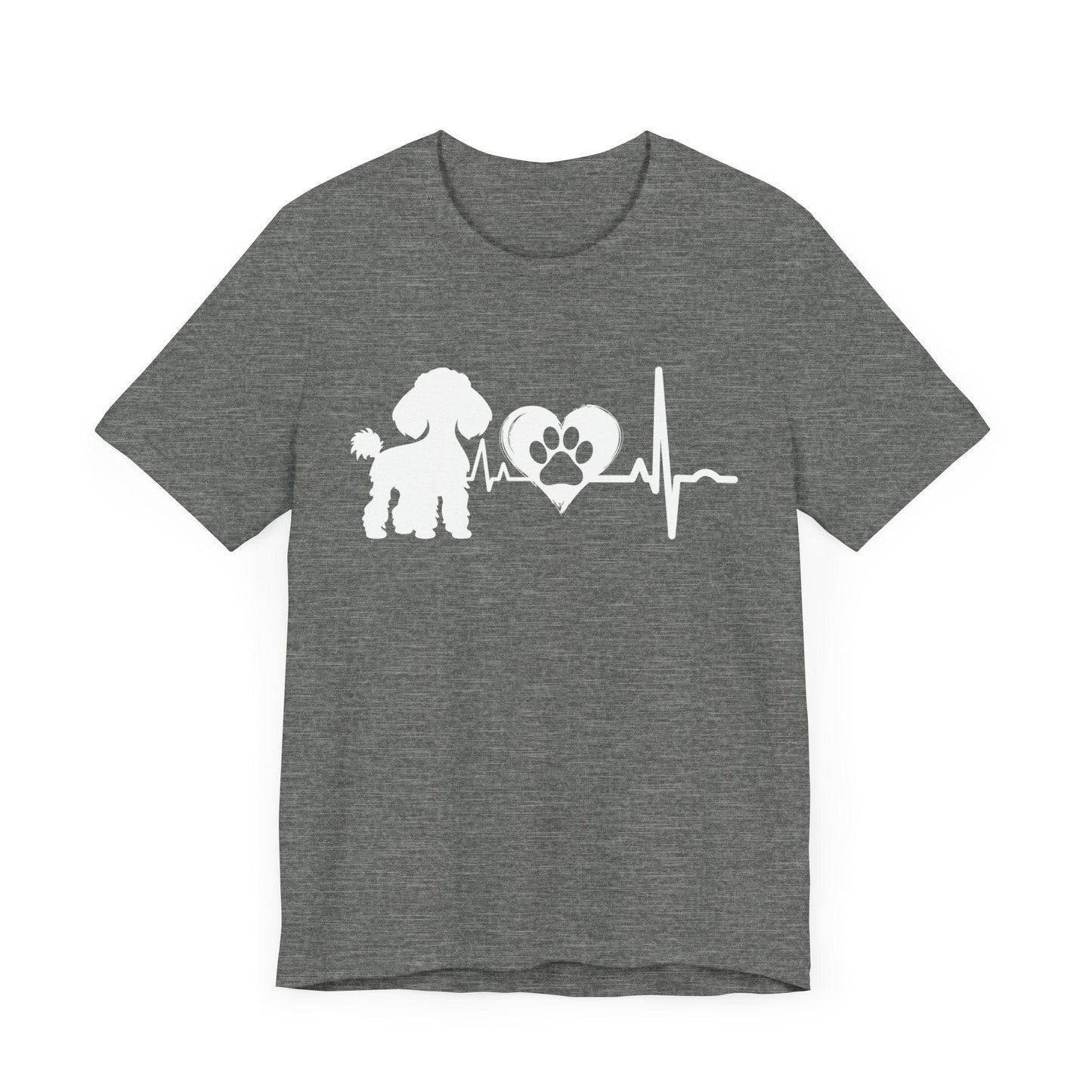 Poodle Love Outline Graphic Tee T-Shirt Deep Heather / S