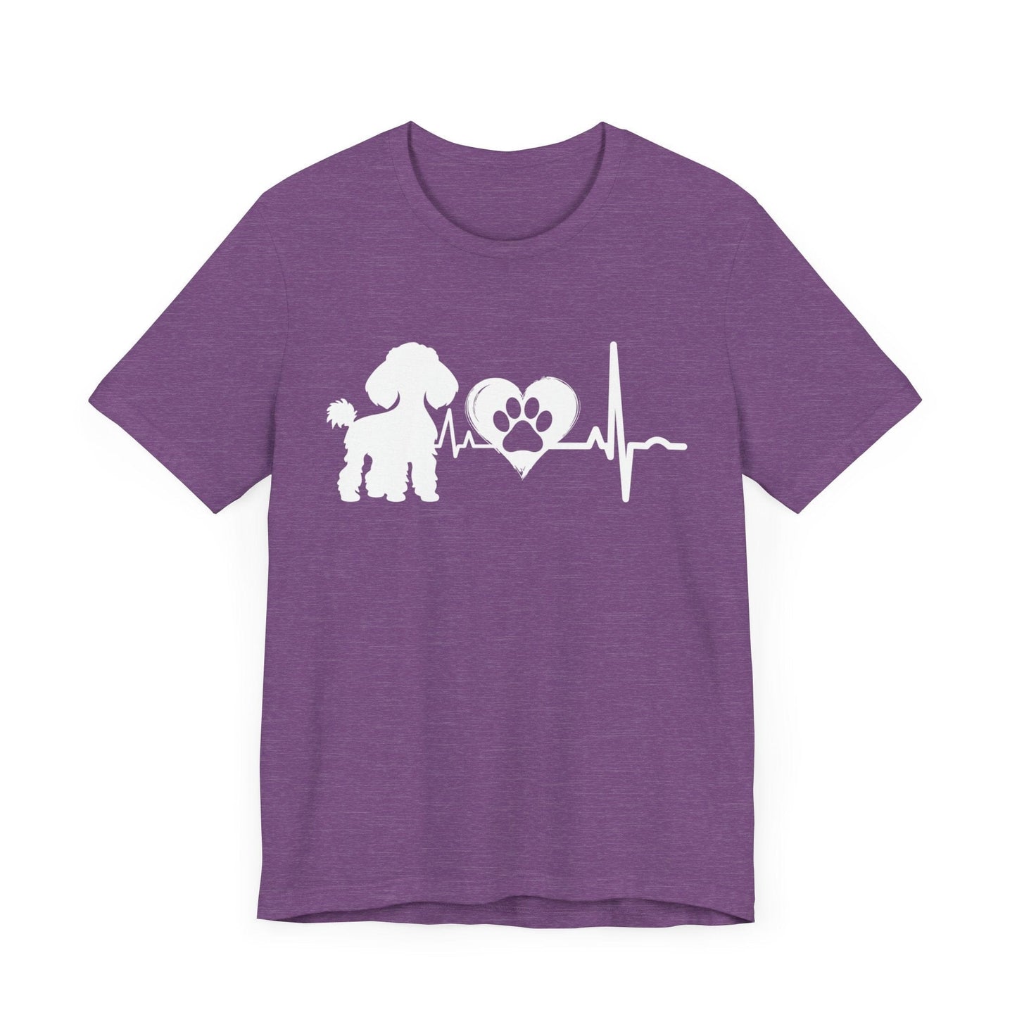 Poodle Love Outline Graphic Tee T-Shirt Heather Team Purple / S