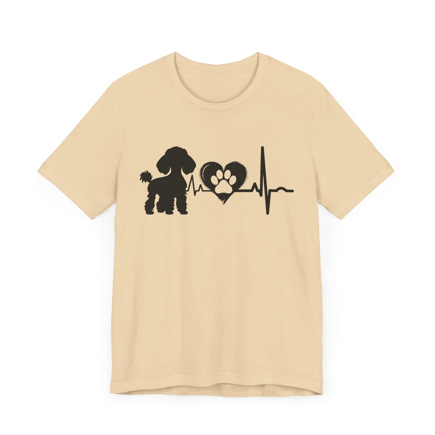 Poodle Love Outline Graphic Tee T-Shirt Soft Cream / S
