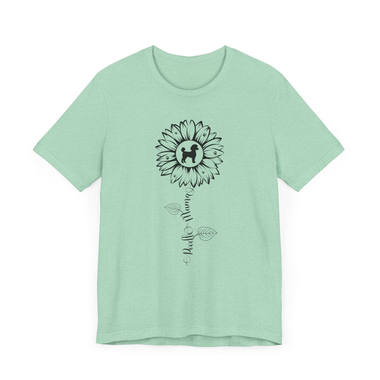 Poodle Mama Sunflower T-Shirt T-Shirt Heather Mint / S