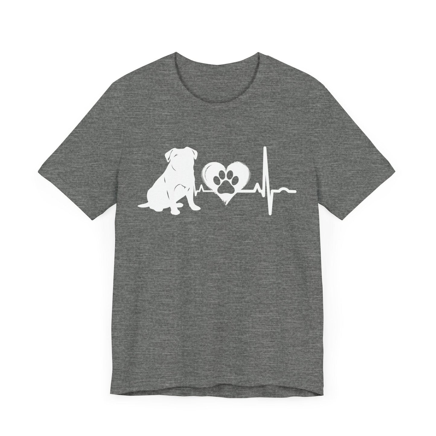 Pug Love Outline Graphic Tee T-Shirt Deep Heather / S