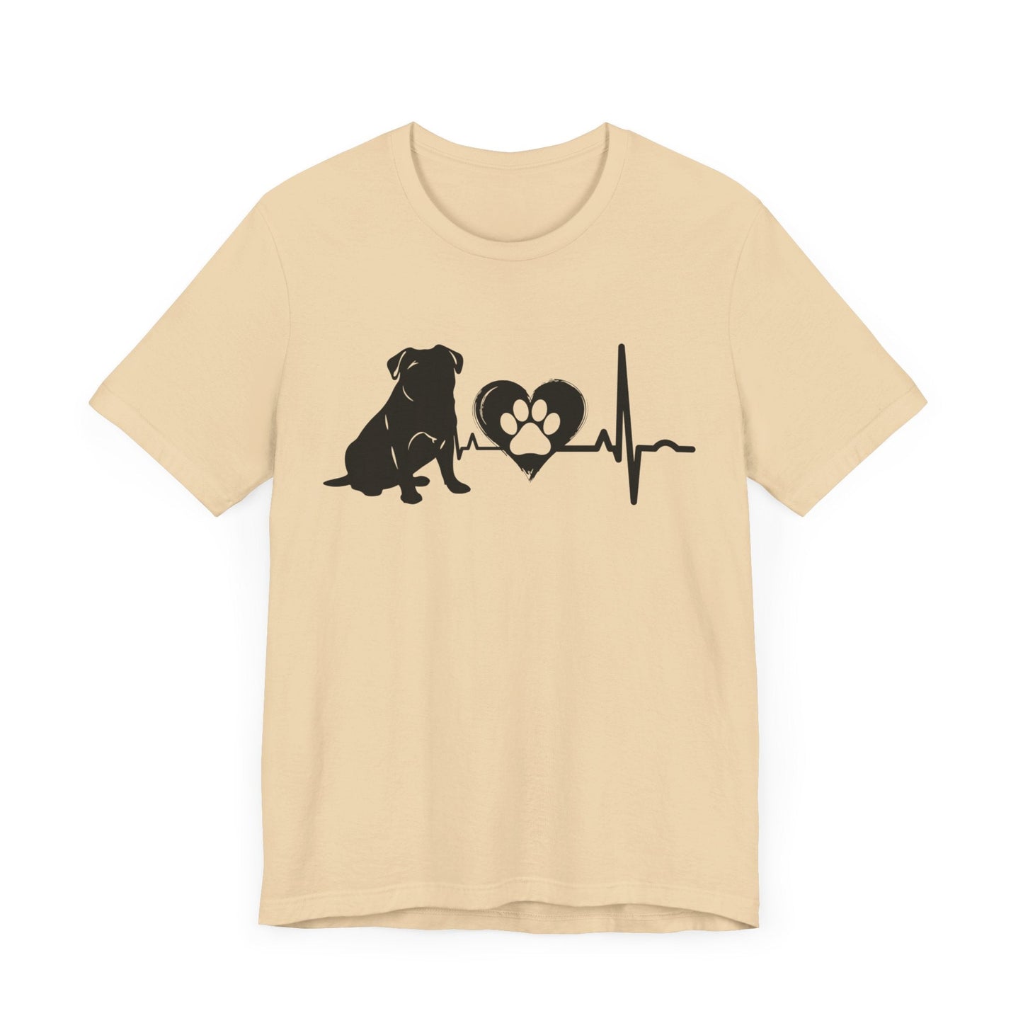 Pug Love Outline Graphic Tee T-Shirt Soft Cream / S