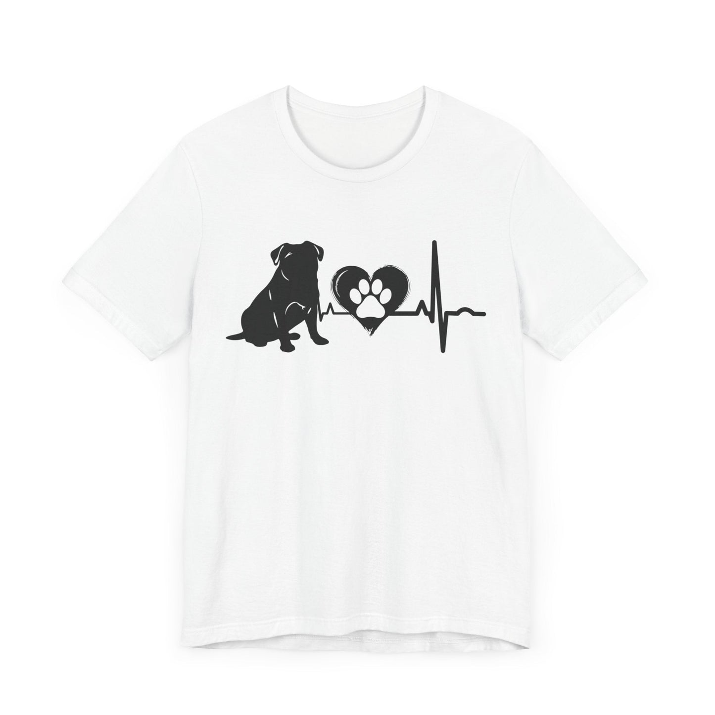 Pug Love Outline Graphic Tee T-Shirt White / S