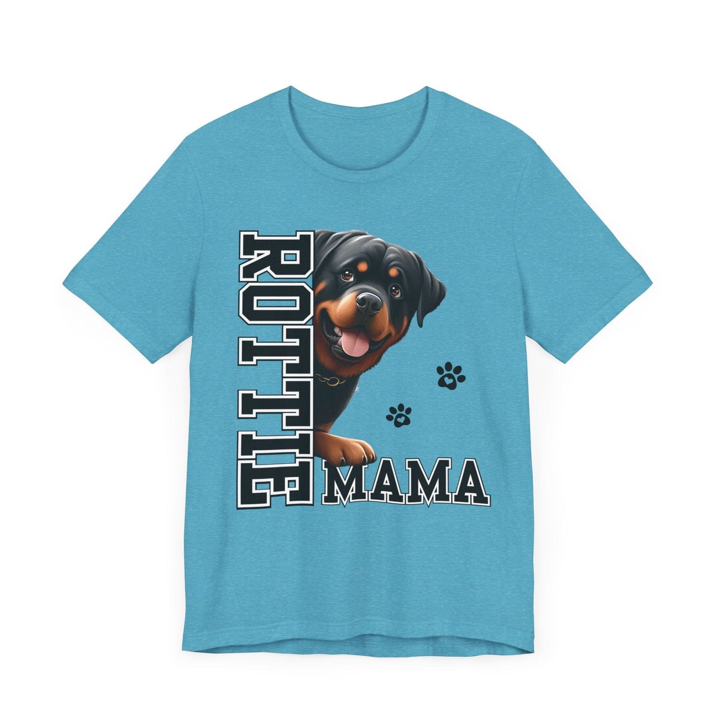 Rottie Mama Jersey Tee T-Shirt Heather Aqua / S