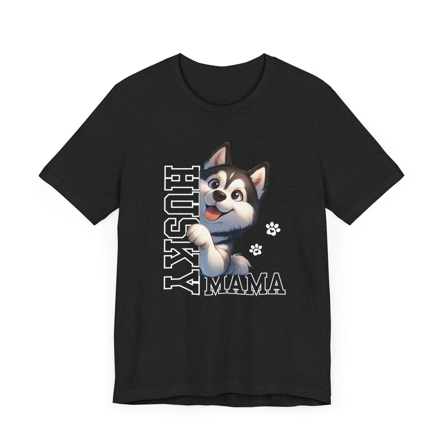 Siberian Husky Mama Jersey Tee T-Shirt Black Heather / S