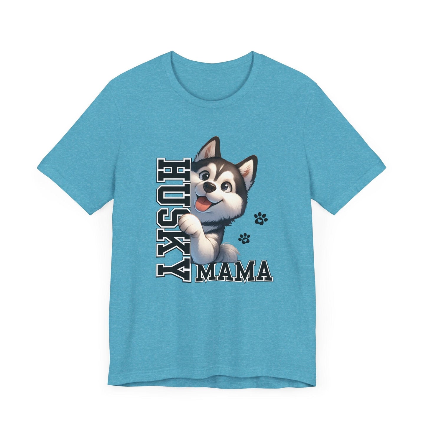 Siberian Husky Mama Jersey Tee T-Shirt Heather Aqua / S