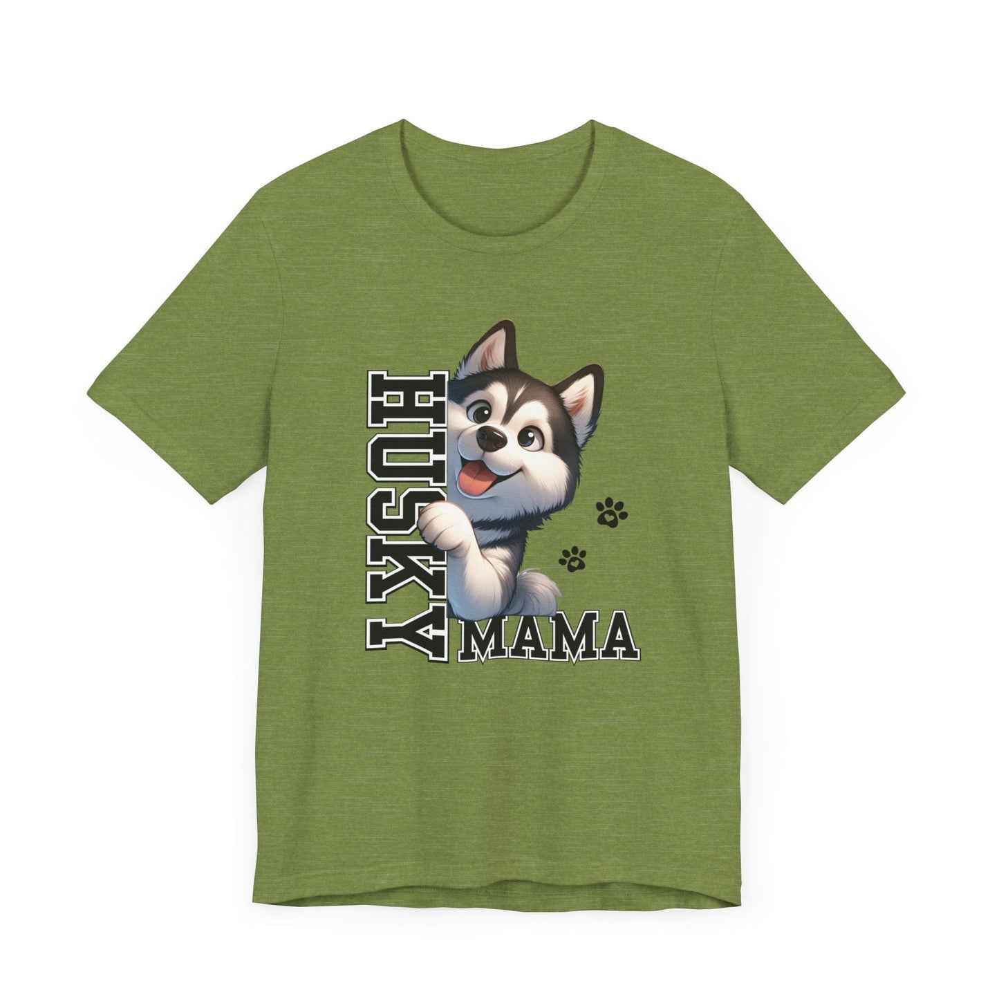 Siberian Husky Mama Jersey Tee T-Shirt Heather Green / S