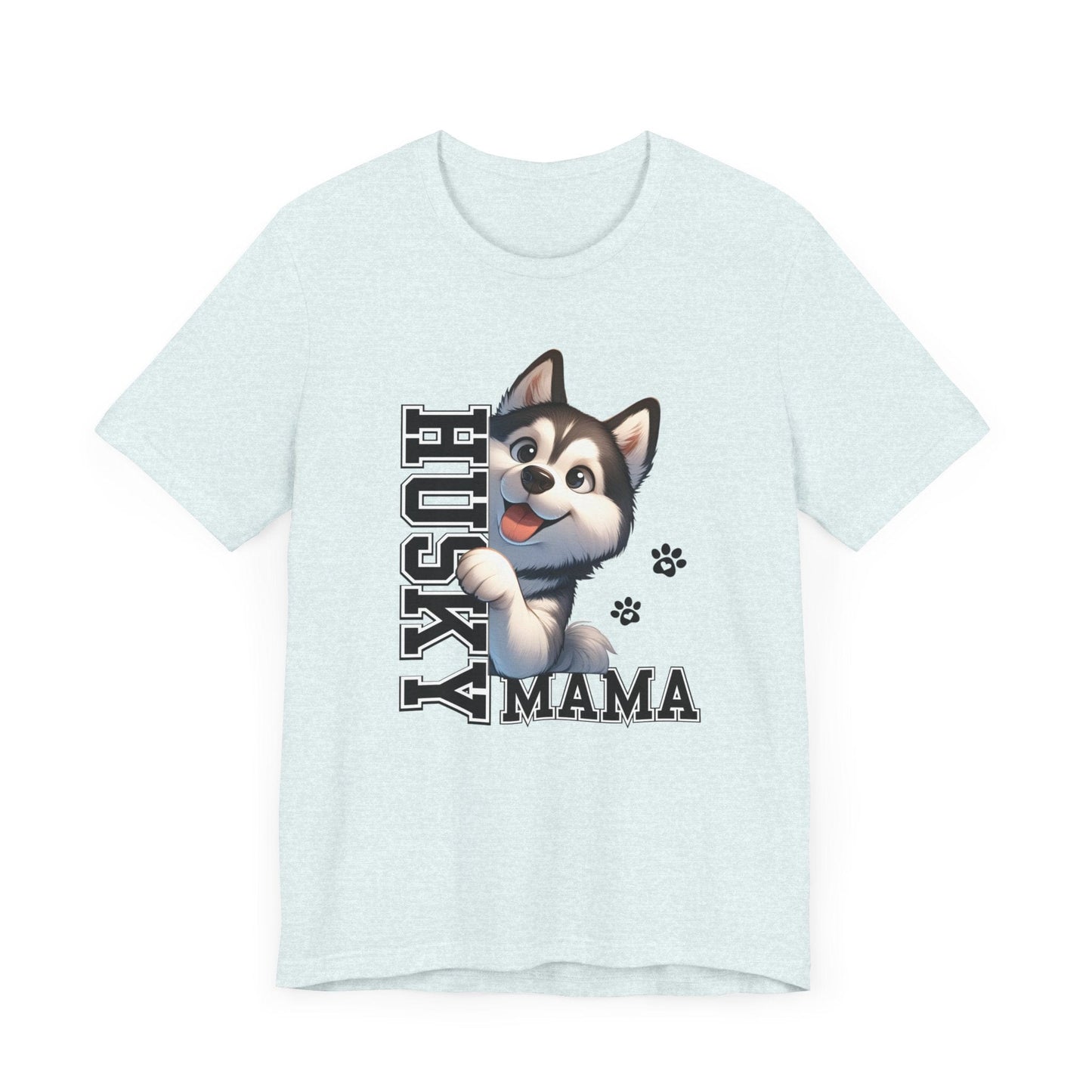 Siberian Husky Mama Jersey Tee T-Shirt Heather Ice Blue / S